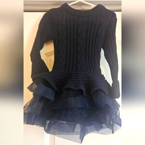 Bonnie jean knit sweater dress with tulle